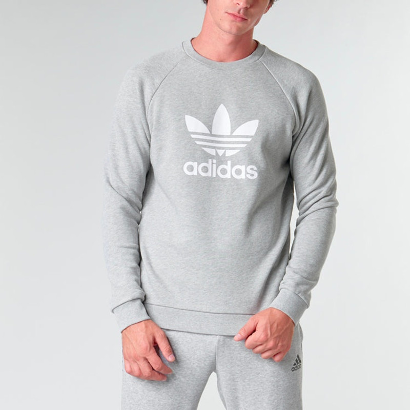 adidas adidas originals Sports Round Neck Pullover light grey CY4573 outlook