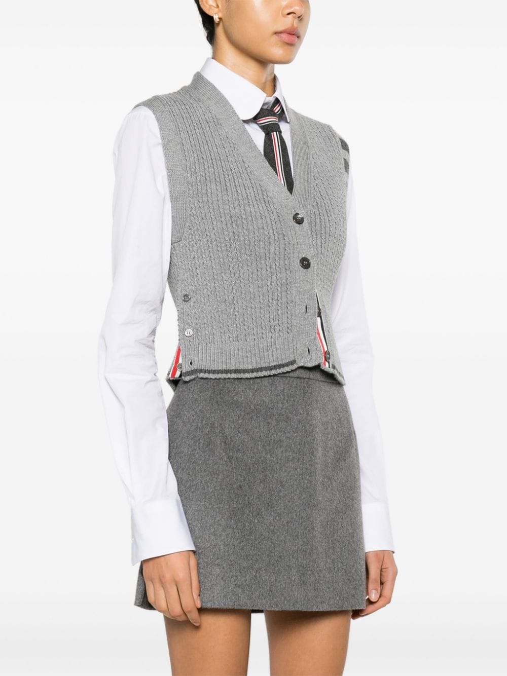 4-Bar stripe intarsia-knit vest - 3