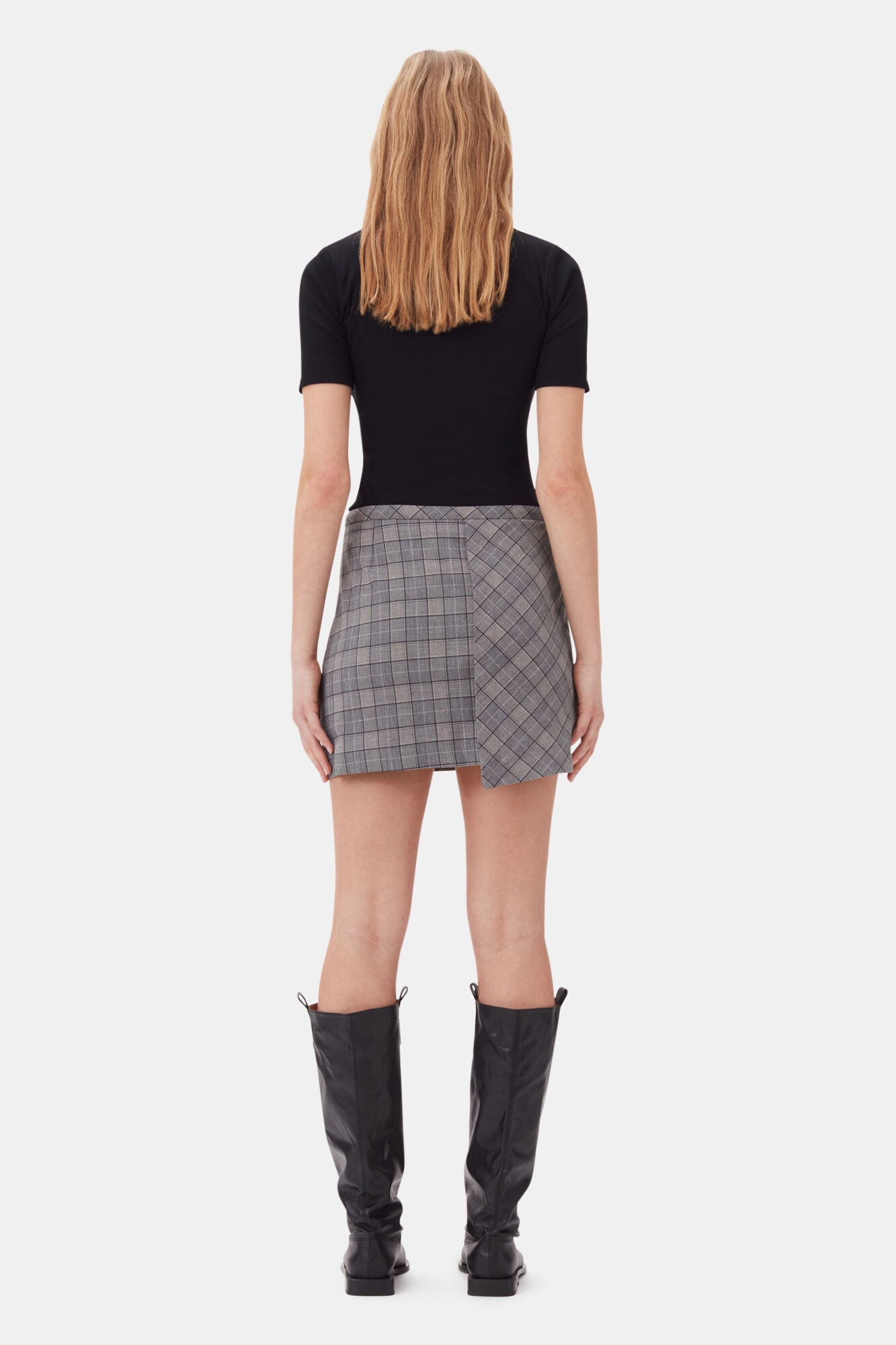 CHECKERED MINI SKIRT - 5
