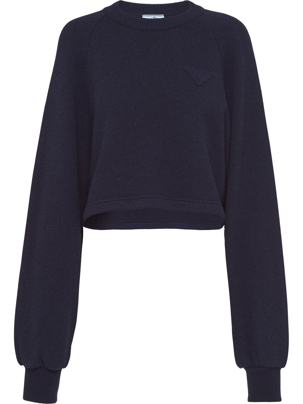 cropped crew neck jumper - 1