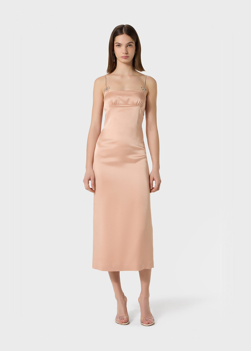 Blumarine MIDI DRESS IN SATIN WITH RHINESTONE DETAILS outlook