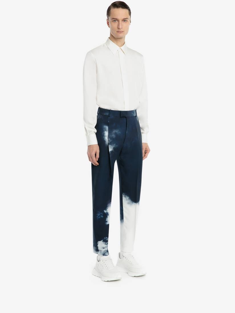 Blue Sky Pleat Trousers in Sky Blue - 3