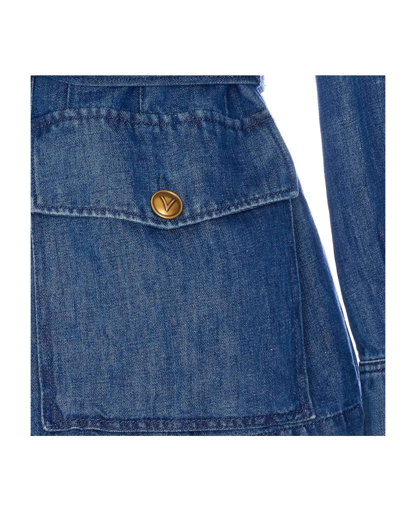 Solid Sahariana In Denim - 3