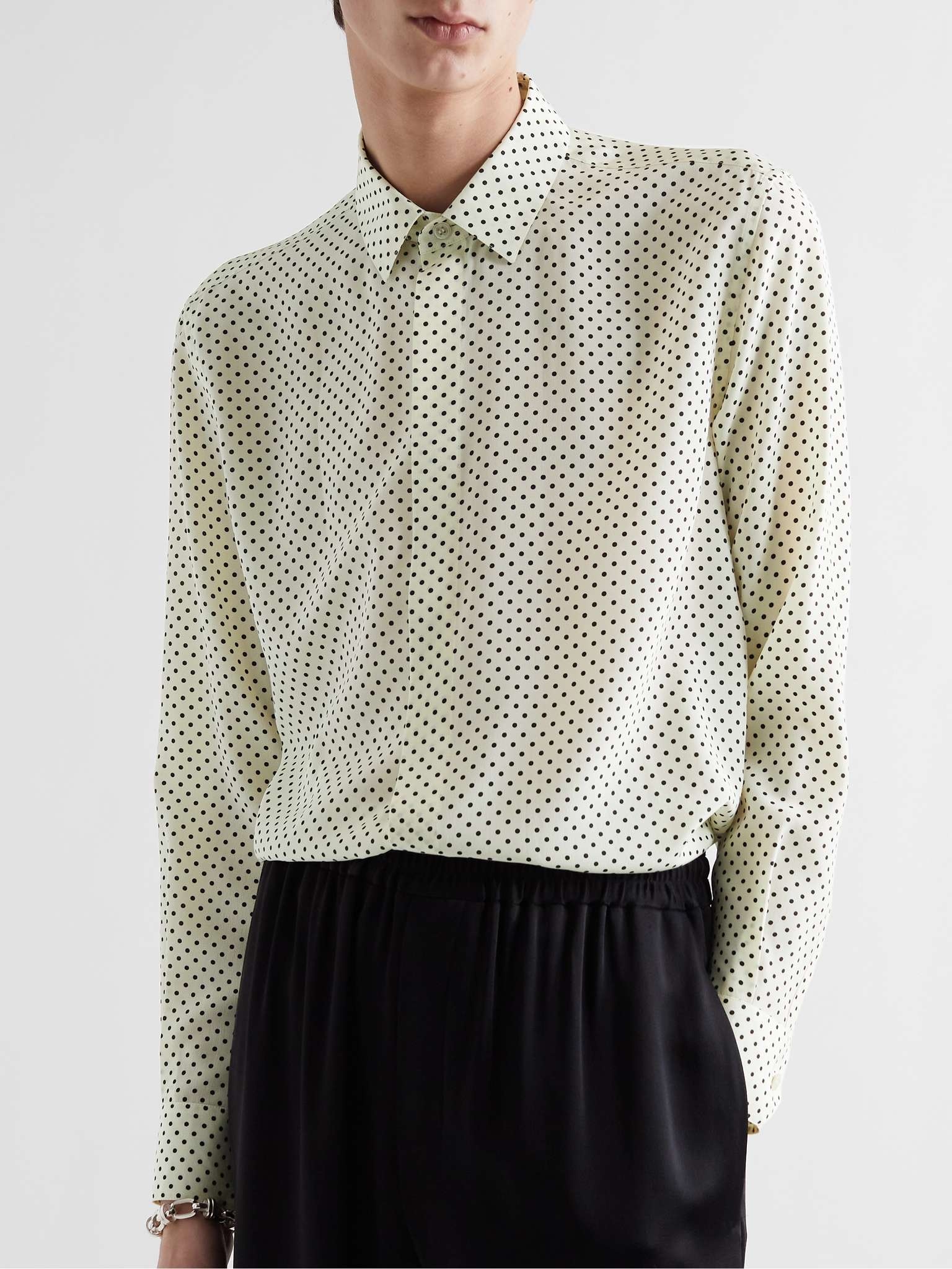 Polka-Dot Silk Crepe De Chine Shirt - 4