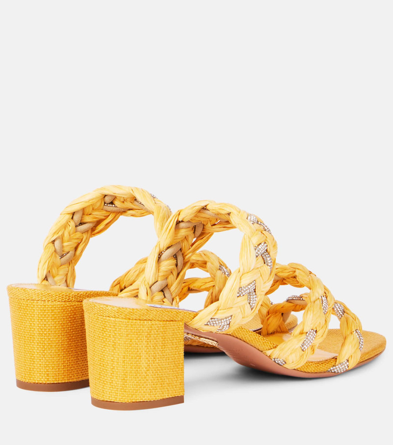 AQUAZZURA Costiera 50 raffia-effect sandals outlook