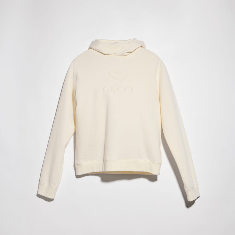 Cashmere jersey sweatshirt with embroidery - 1
