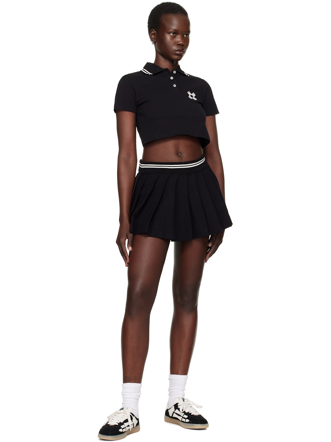 Black MA Quad Pleated Miniskirt - 5