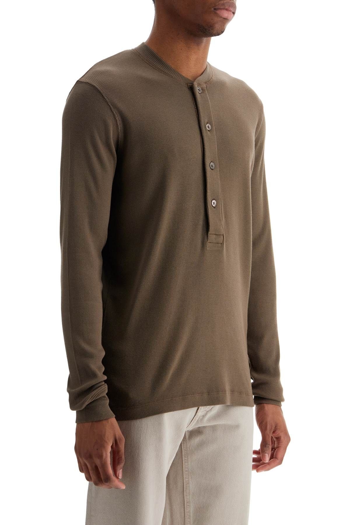 TOM FORD HENLEY T-SHIRT IN MOSS GREEN MODAL COTTON WITH