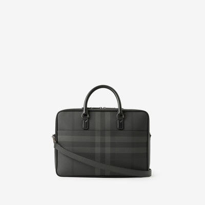 Burberry Charcoal Check and Leather Briefcase outlook