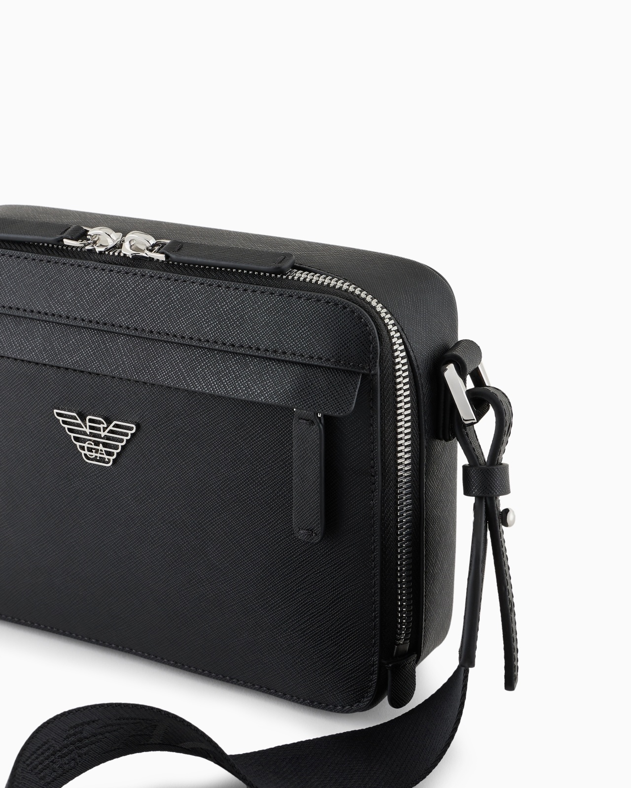 ASV REGENERATED SAFFIANO LEATHER MINI CAMERA BAG WITH EAGLE PLATE - 5