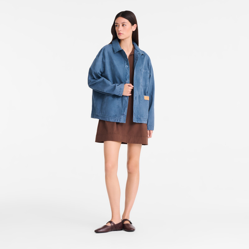 Longchamp Jacket Slate - Overdyed cotton outlook