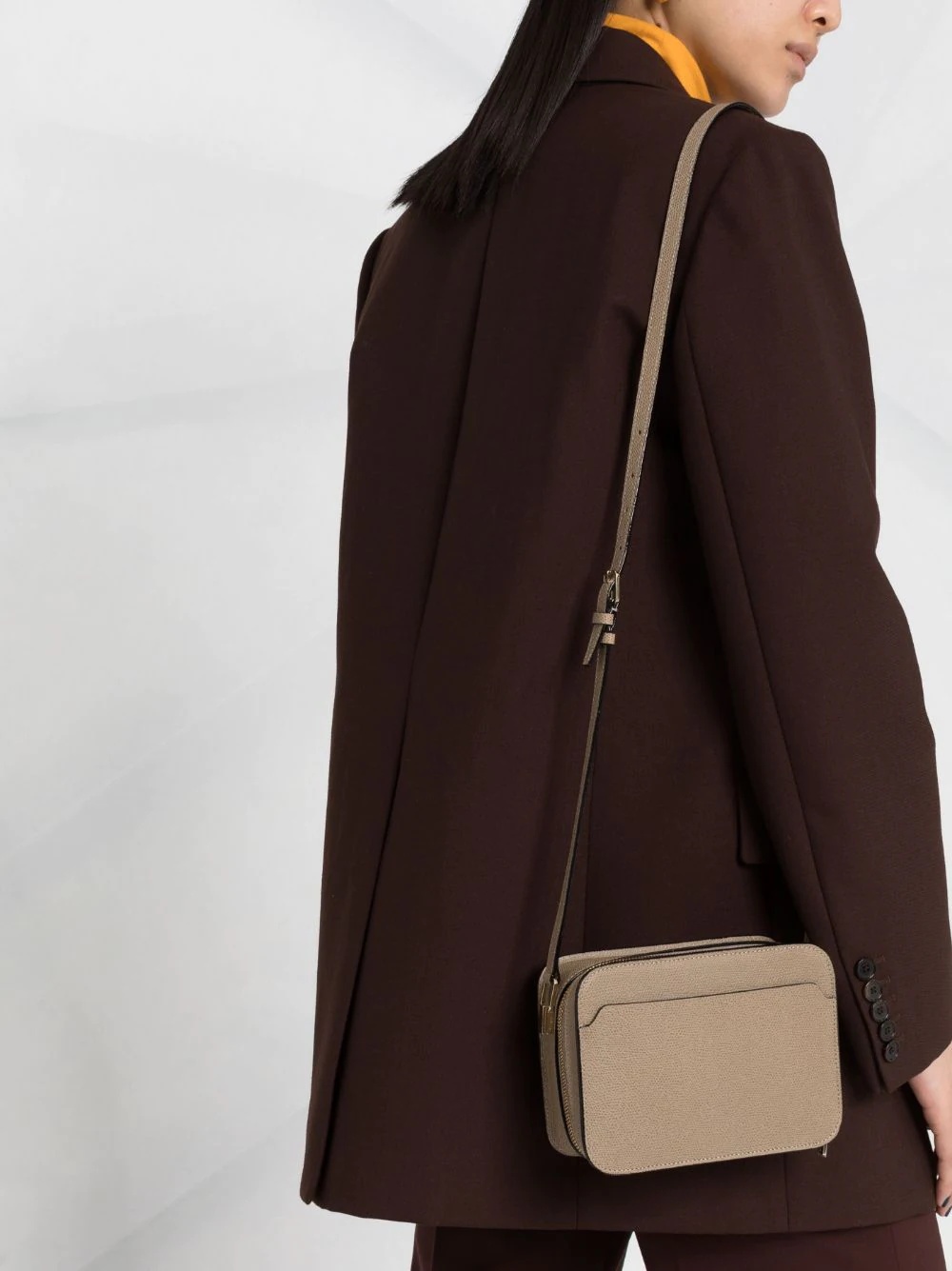 grained leather crossbody bag - 3