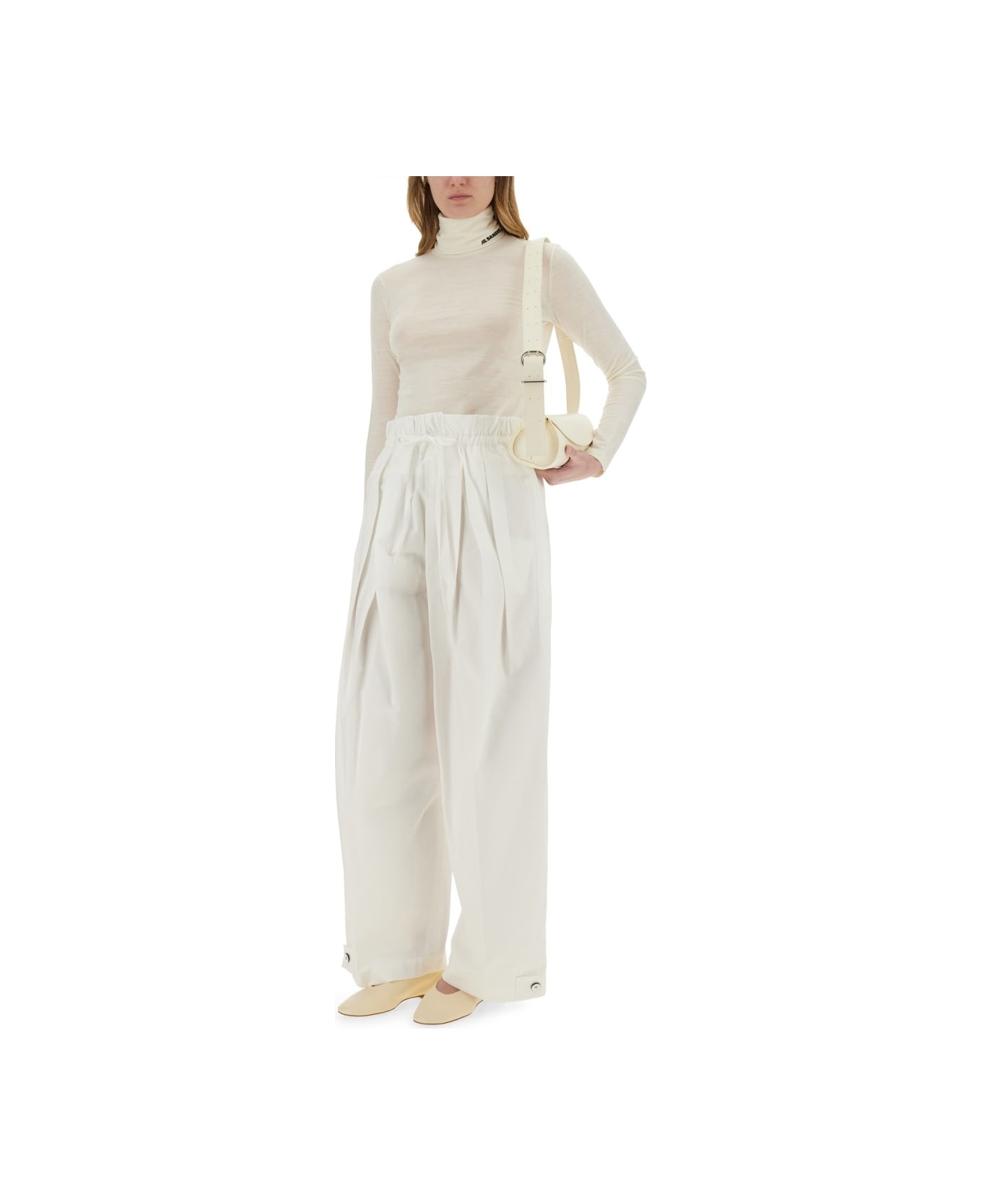 Wide Pants In Cotton Gabardine - 2