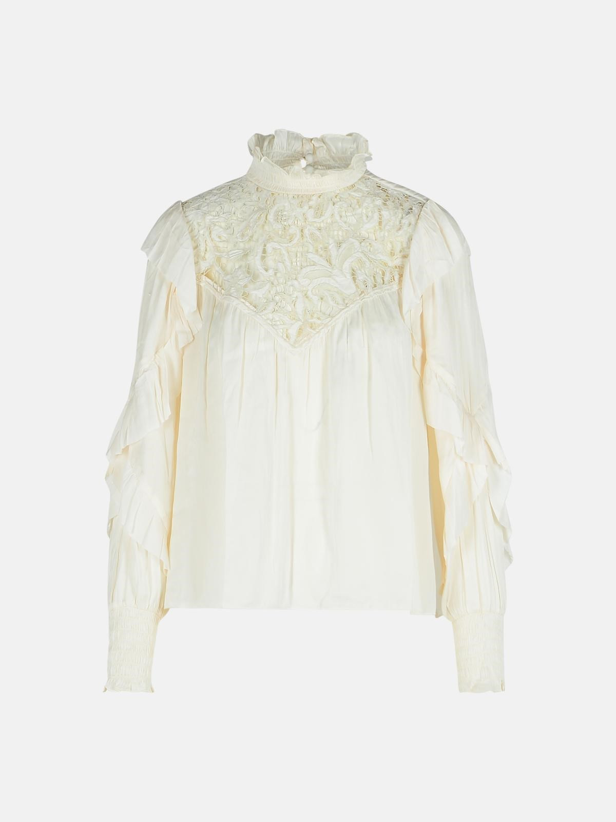 'SEILA' BEIGE POLYESTER BLOUSE - 1