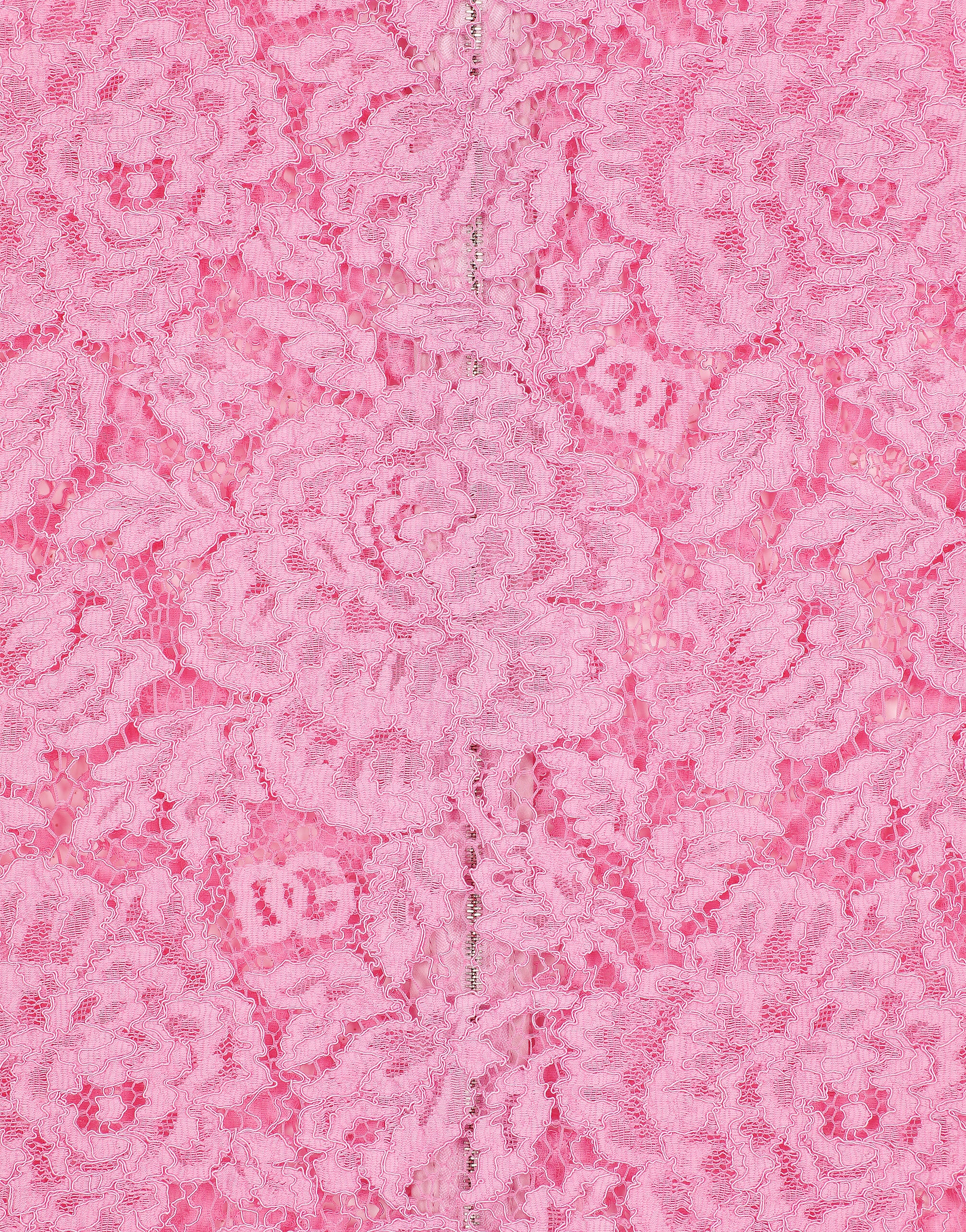 Branded floral cordonetto lace top - 5