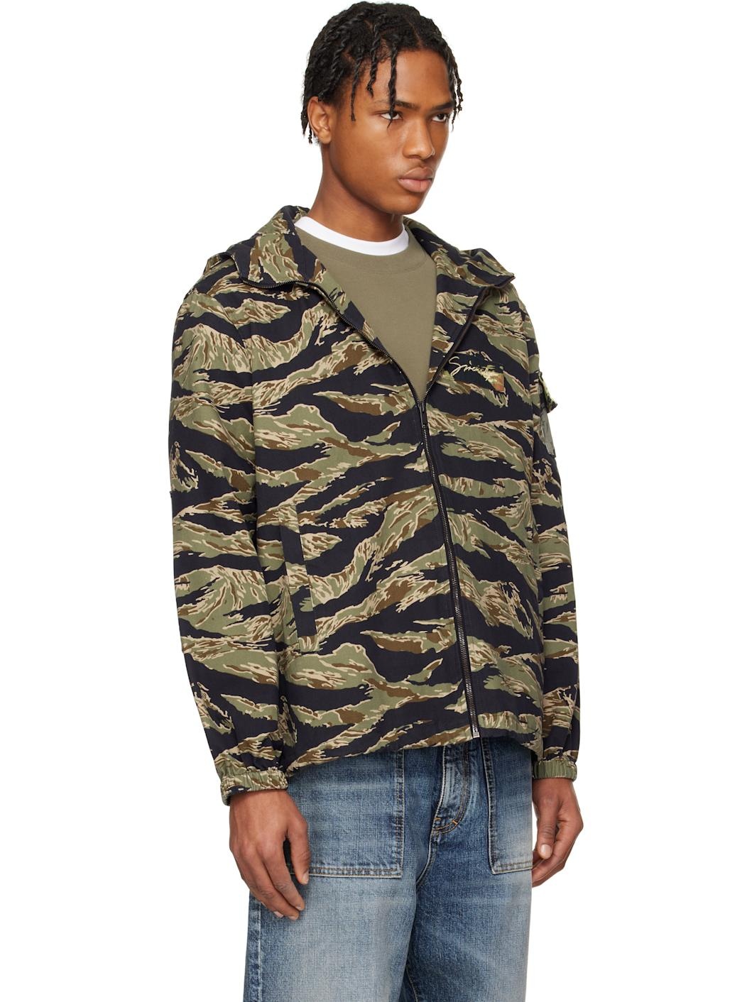 Black & Khaki Camo Print Windbreaker Jacket - 2