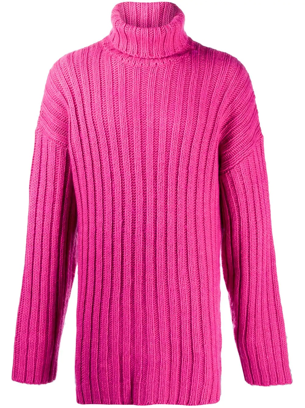 large rib turtleneck jumper - 1