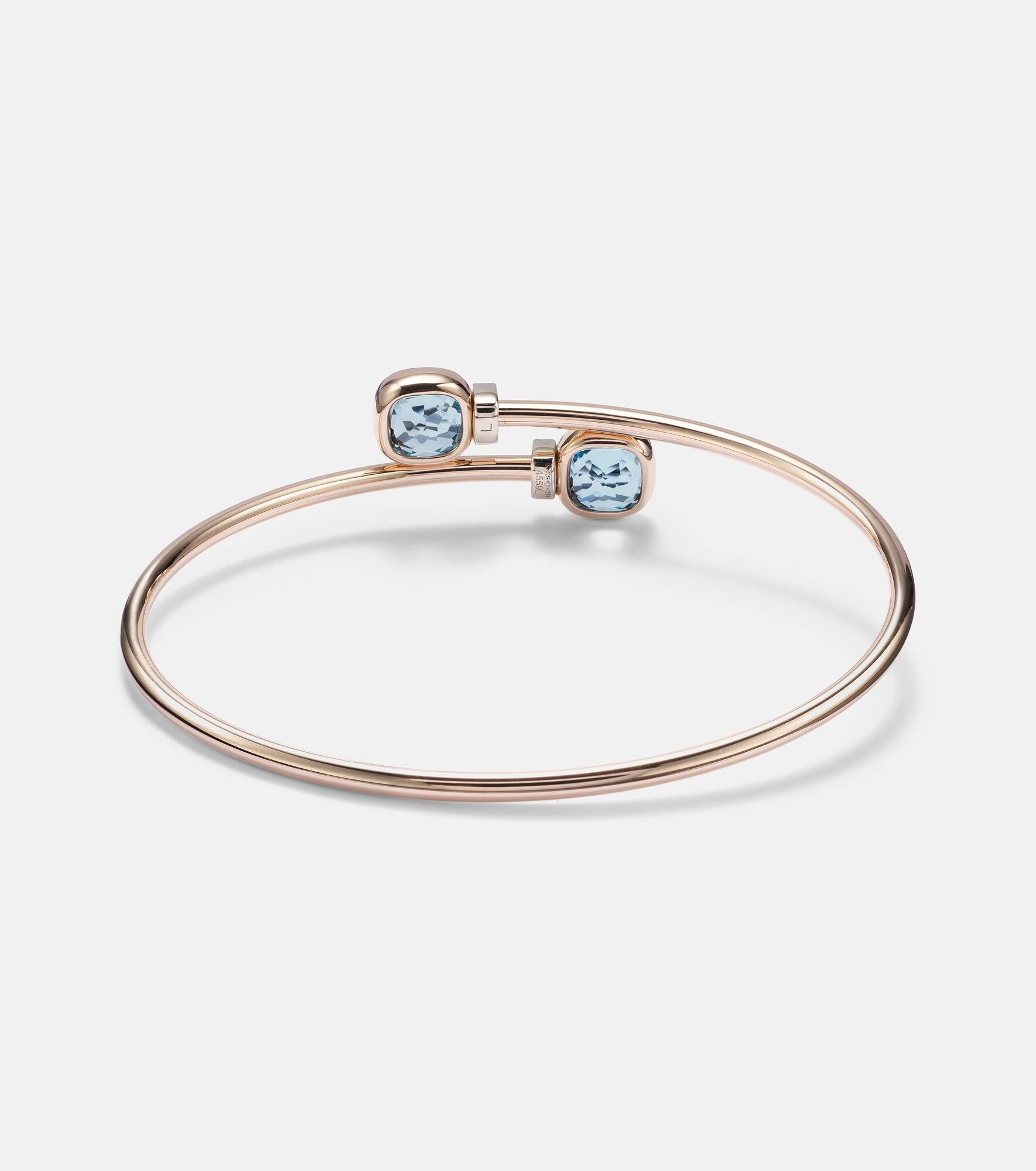 Nudo 18kt white gold bangle with diamonds and topaz - 4