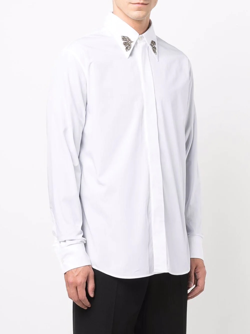 collar-detail button-up shirt - 3