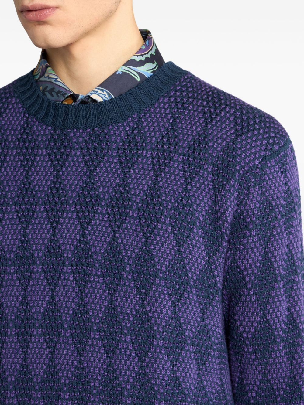 jacquard diamond-pattern sweater - 5