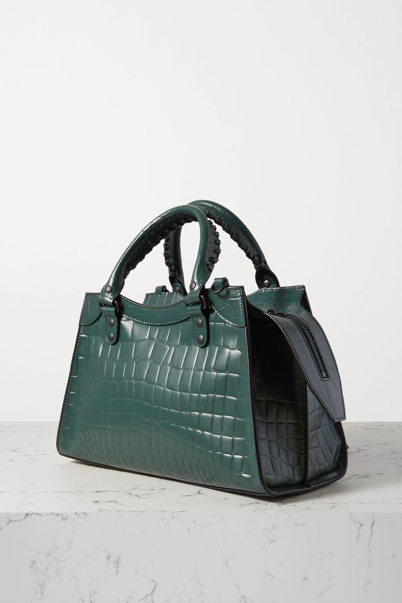 Classic City small croc-effect leather tote - 3