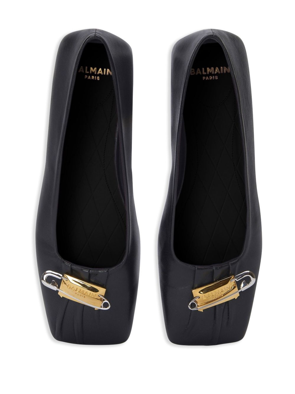 safety pin detail leather ballerinas - 4