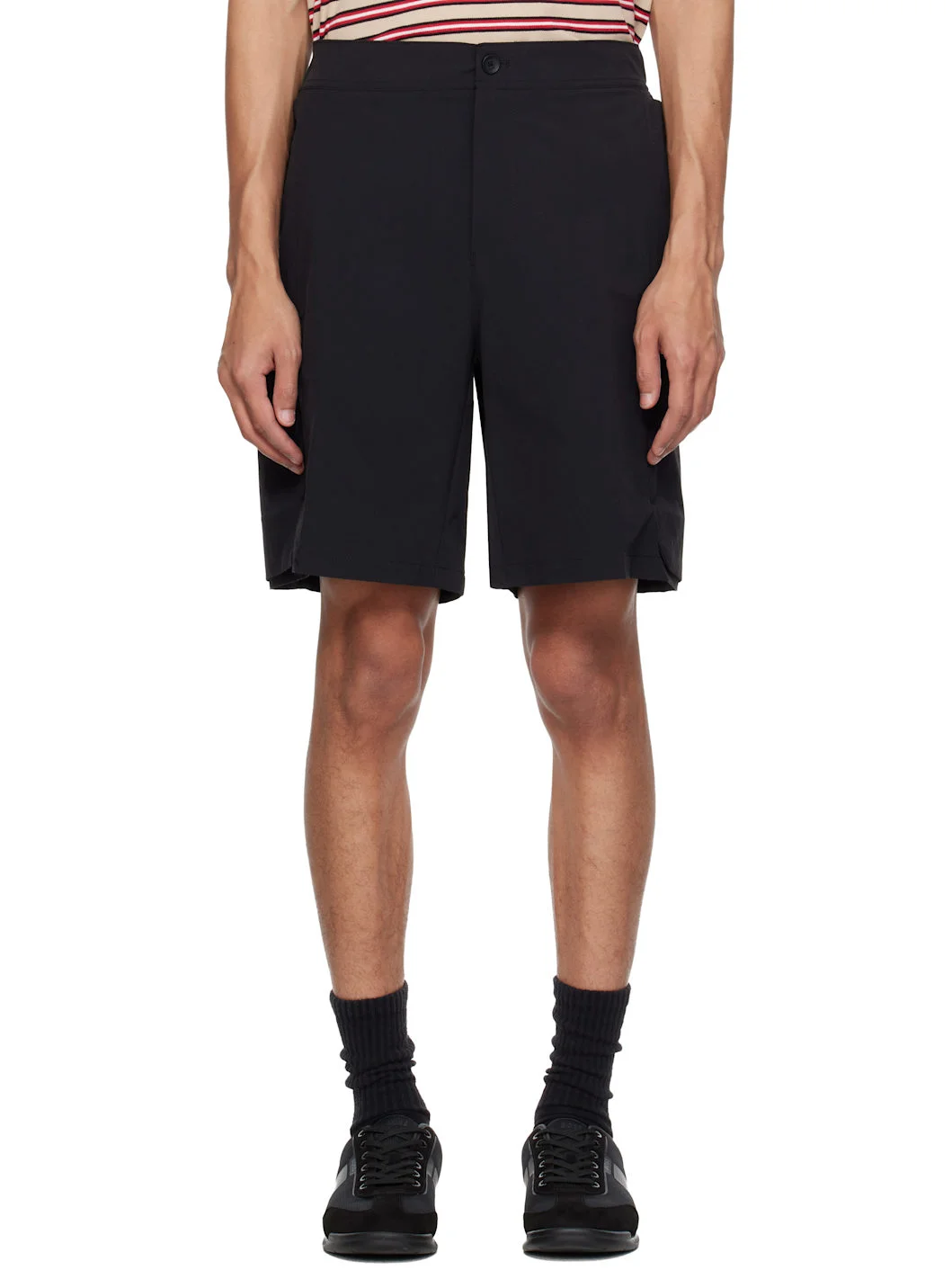 Black Zip Pocket Shorts - 1