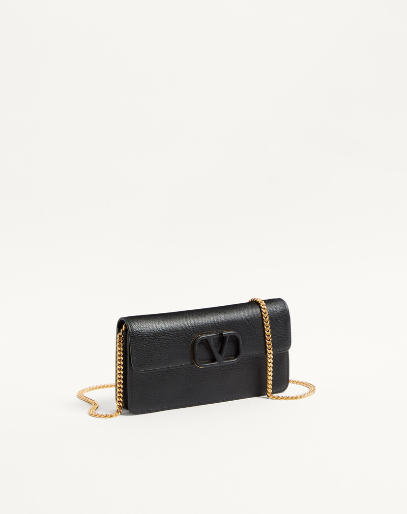 Valentino VLOGO SIGNATURE GRAINY CALFSKIN WALLET WITH CHAIN outlook
