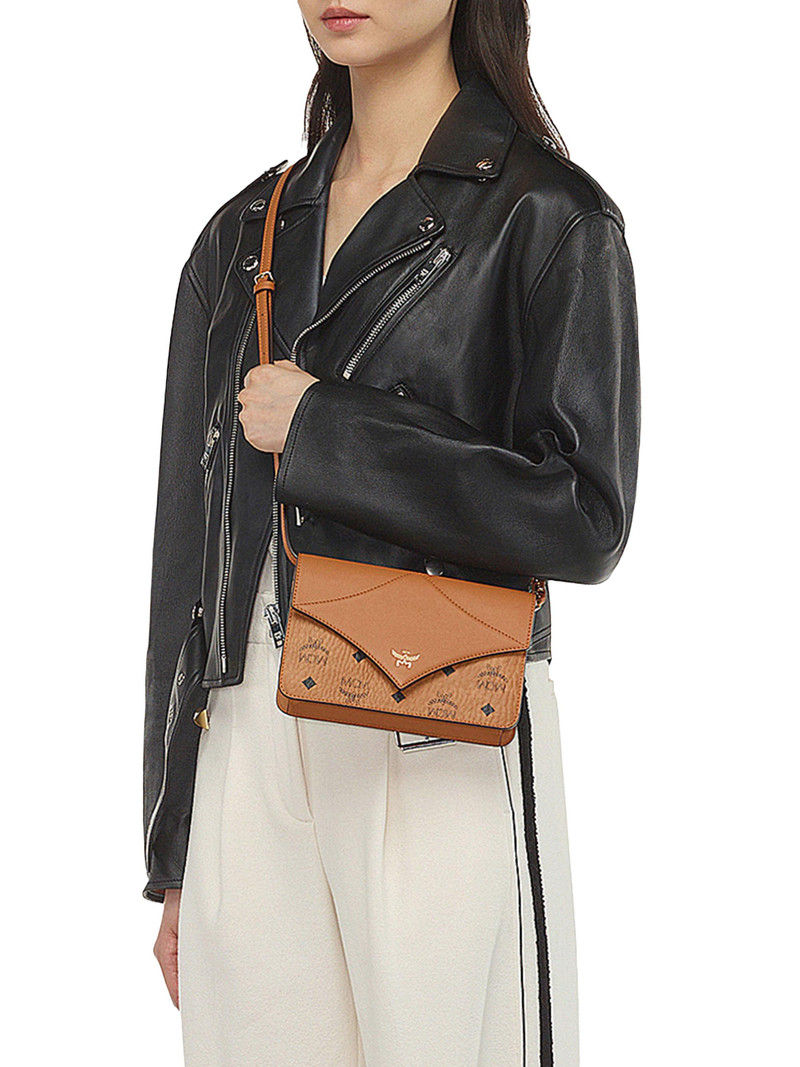 Diamond Mini Visetos & Leather Shoulder Bag 6