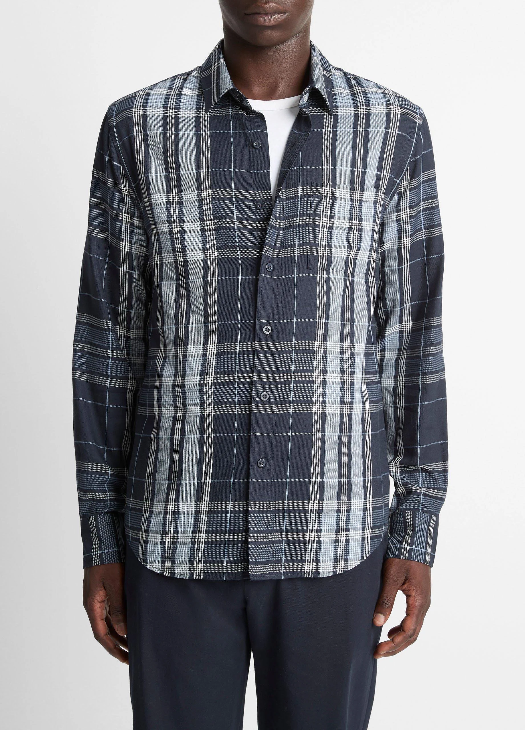 Dunluce Plaid Cotton-Blend Button-Front Shirt - 1