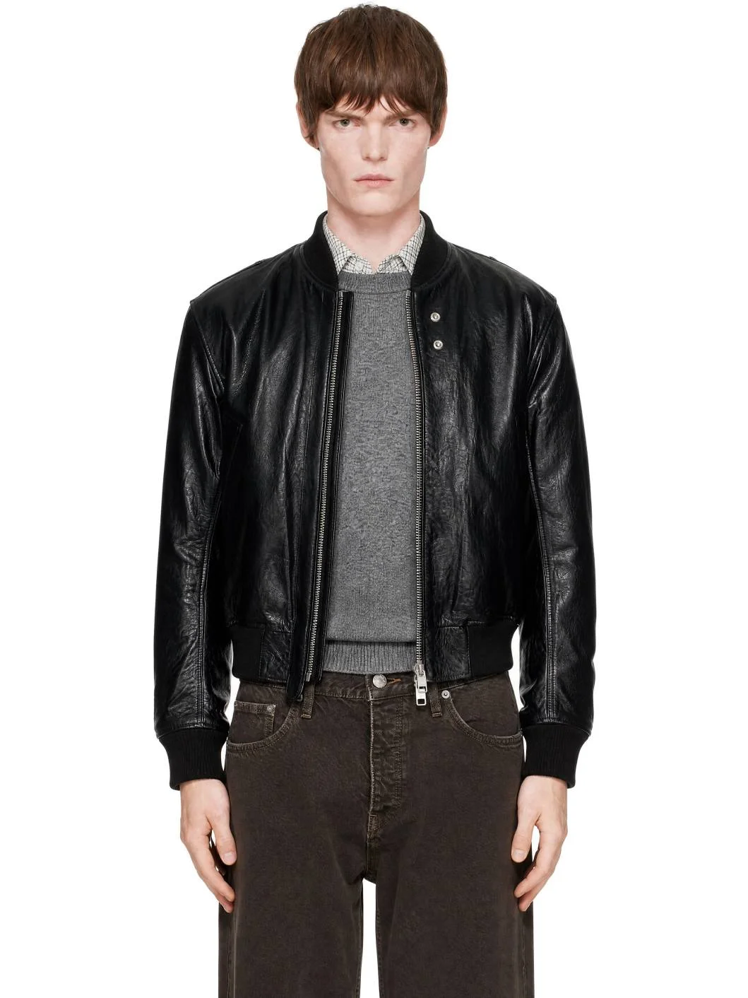 Black Leather Flight Jacket - 1