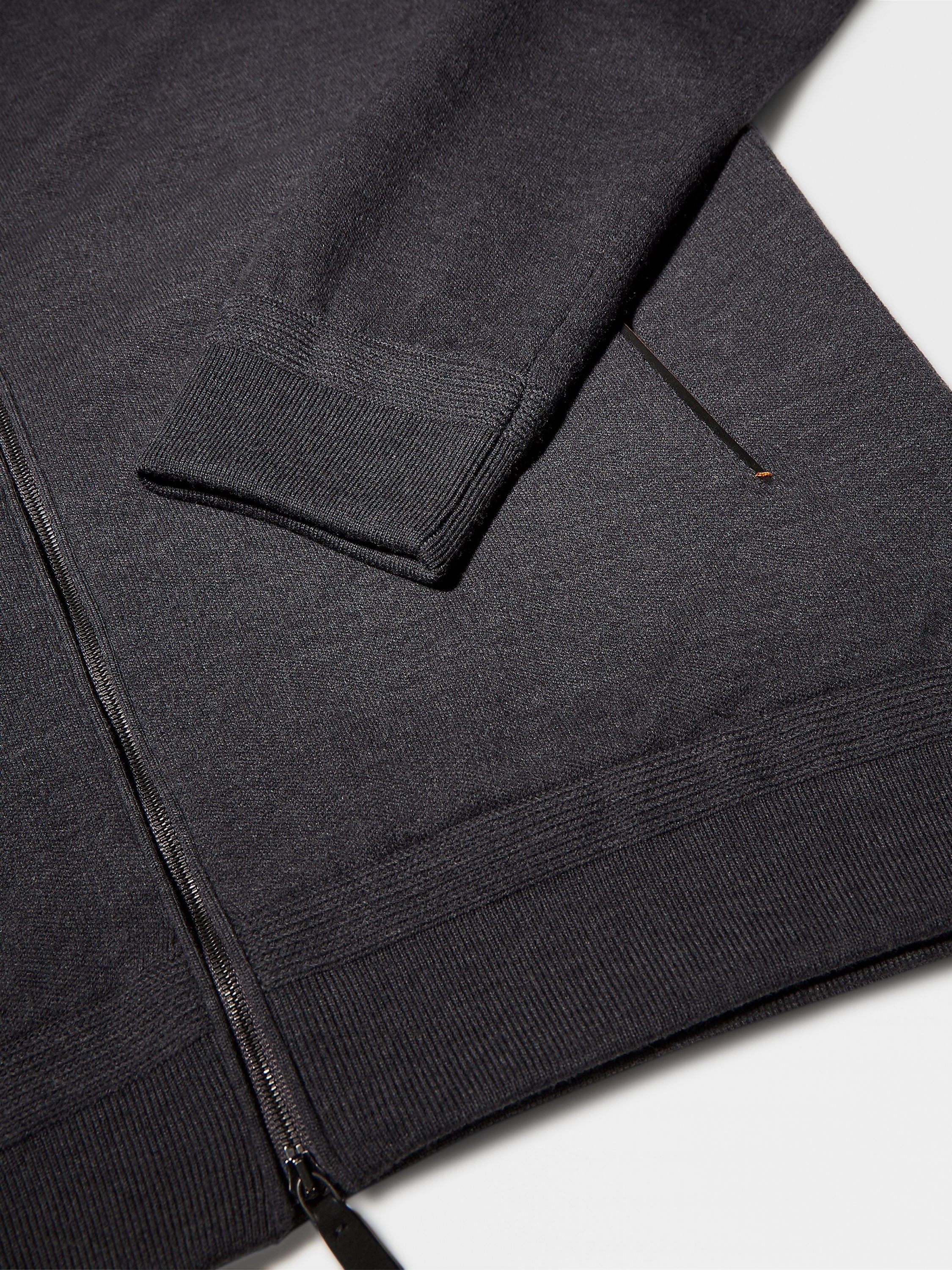 DARK GREY 12MILMIL12 WOOL FULL ZIP HOODIE - 4