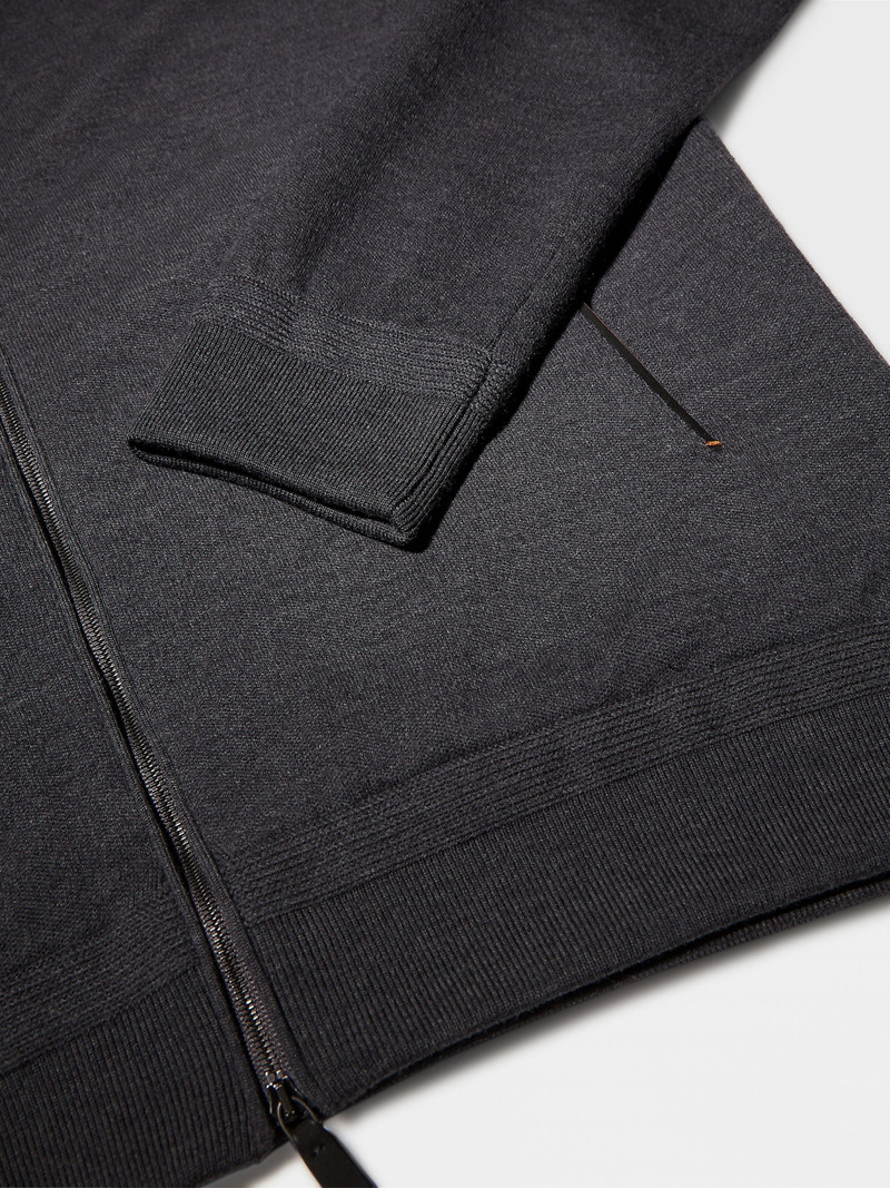 DARK GREY 12MILMIL12 WOOL FULL ZIP HOODIE 4