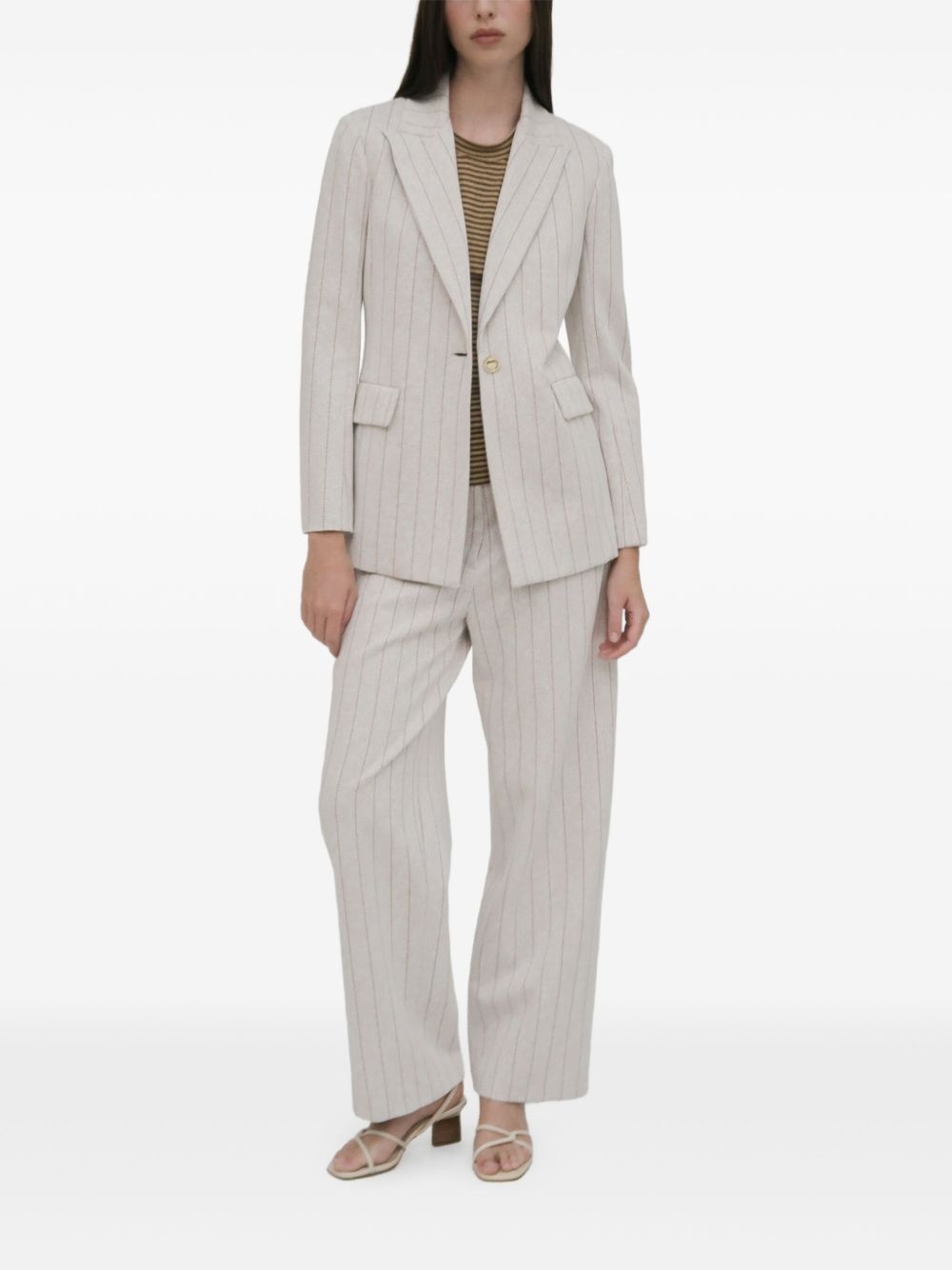 pinstriped tailored blazer - 5