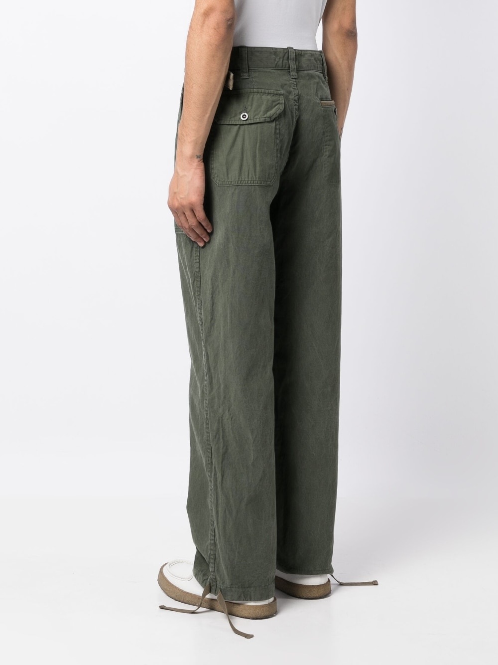 straight-leg cotton trousers - 6
