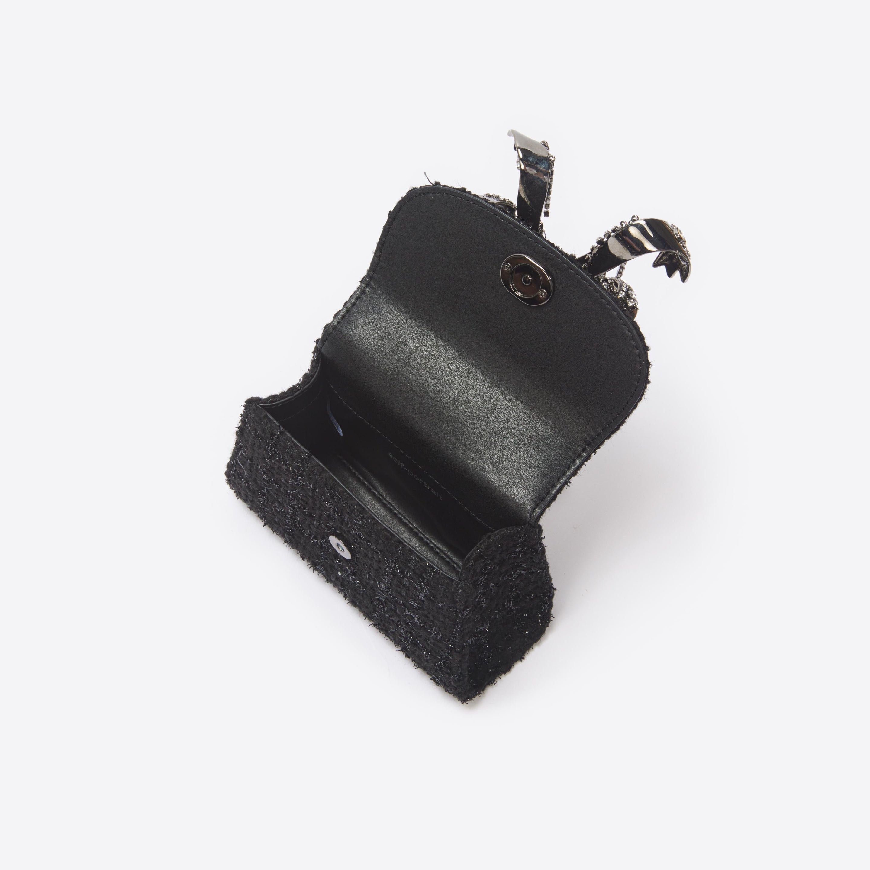 Black Boucle Micro Bow Bag - 5