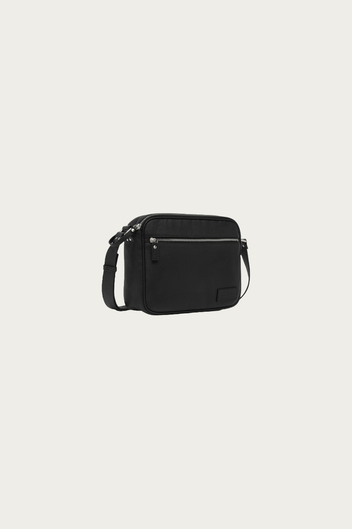 Pebbled Leather Shoulder Bag - Black - 2
