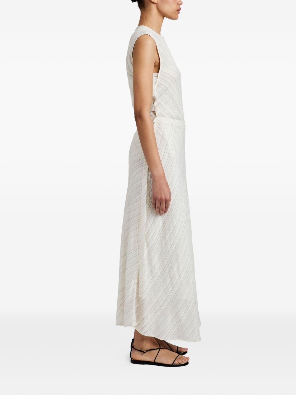 striped woven maxi skirt - 3