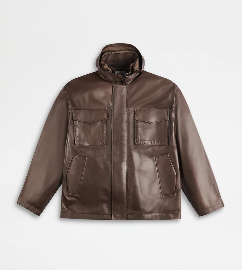 COMFORT FIT FIELD JACKET 에 NAPPA LEATHER - BROWN - 1