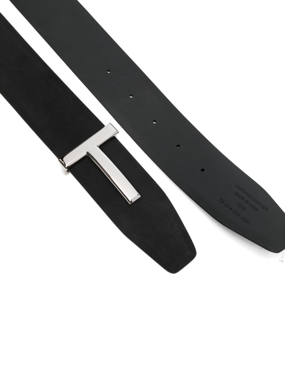 Reversible crocodile-print belt - 2