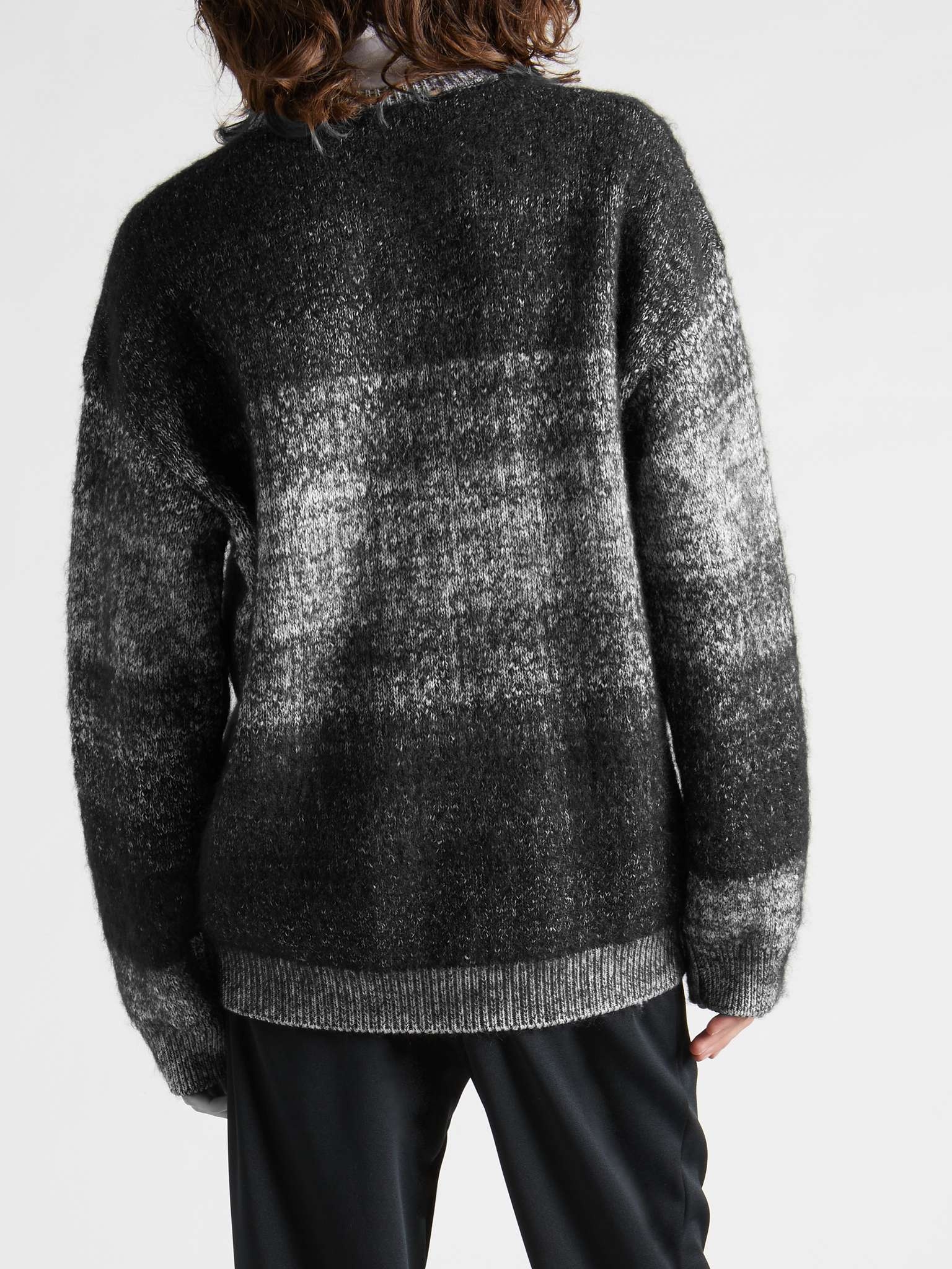 Oversized Striped Intarsia Cotton and Mohair-Blend Sweater - 5