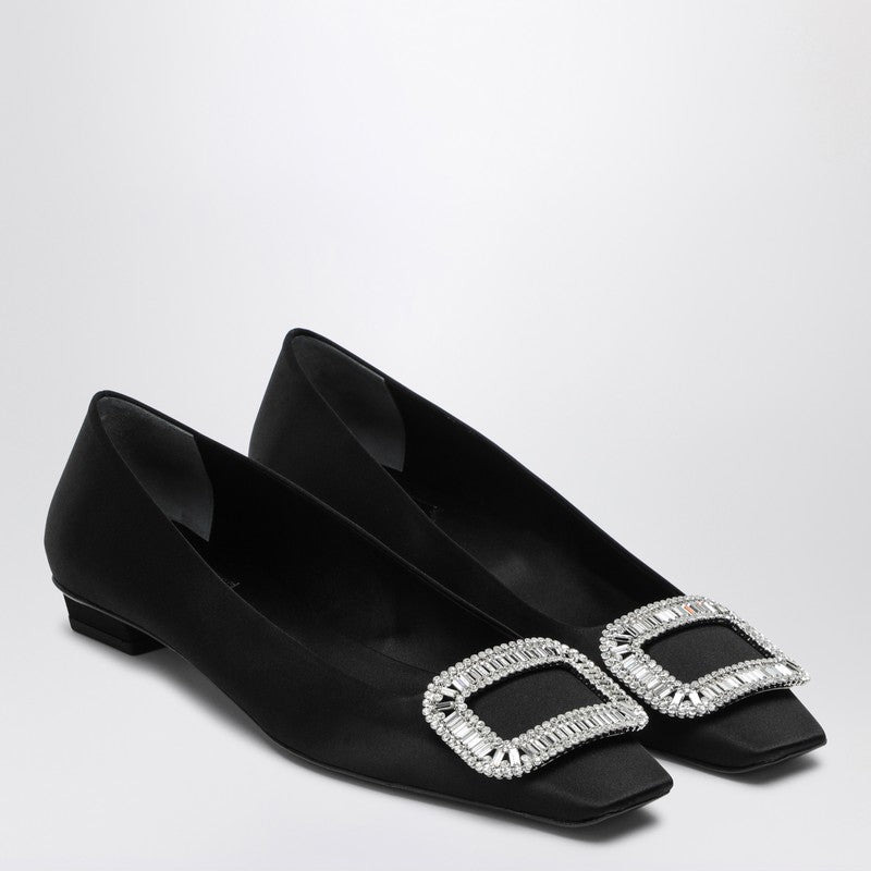 Roger Vivier Belle Vivier Black Satin Ballerina Women - 2