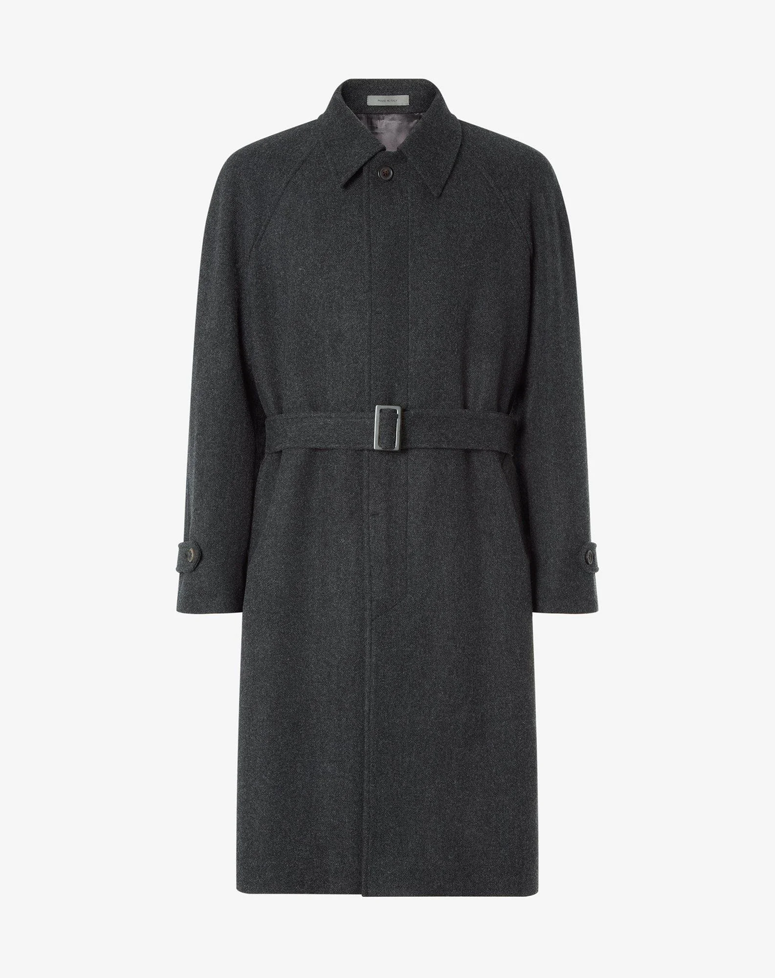 Dark grey pure wool trench coat - 1