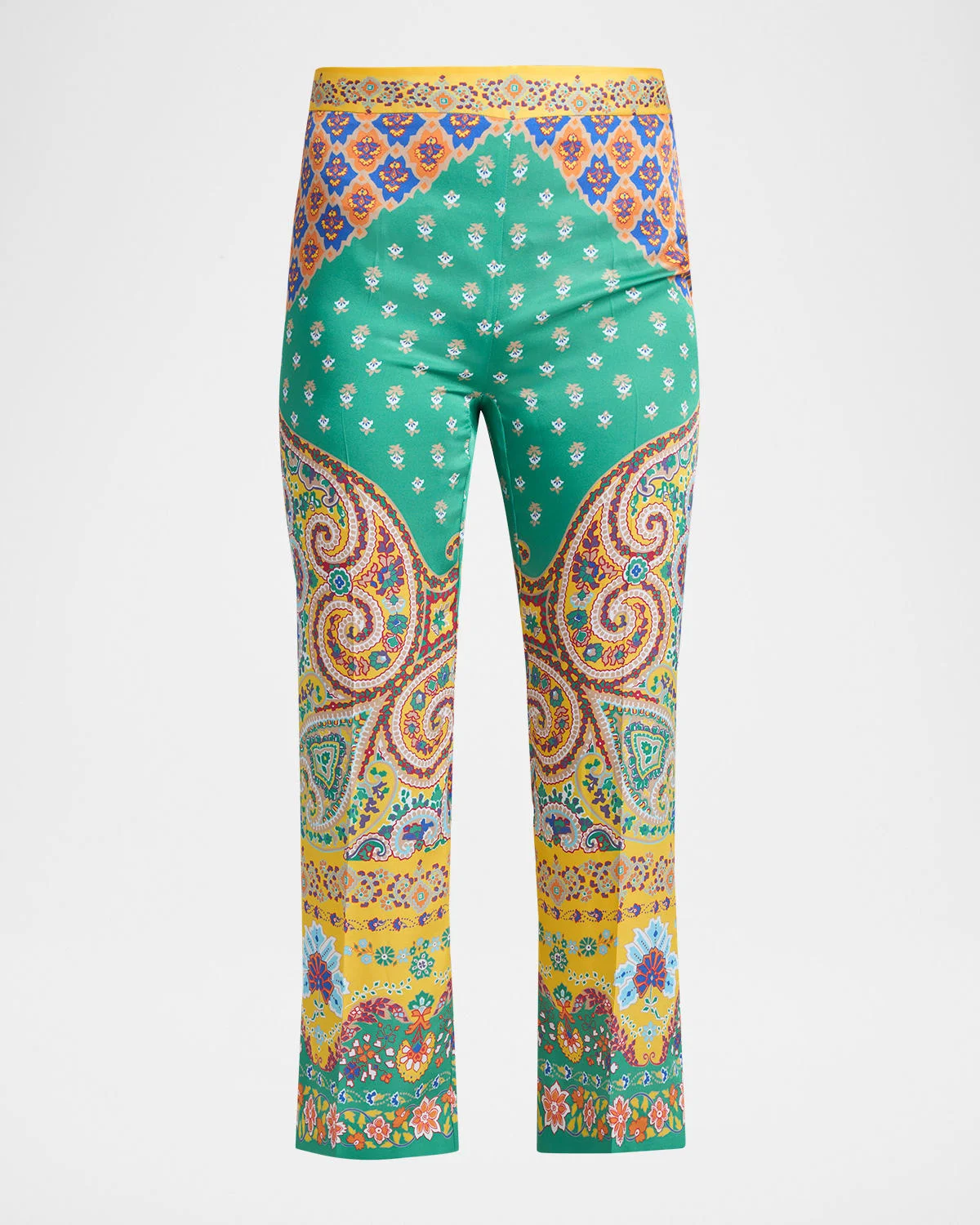 Paisley Cropped Bootcut Trousers - 1