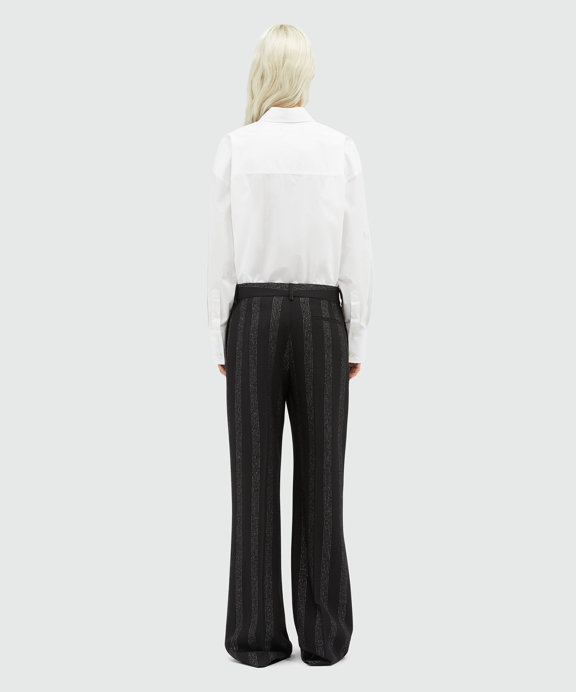 Fresh wool lurex pinstripe pants - 3