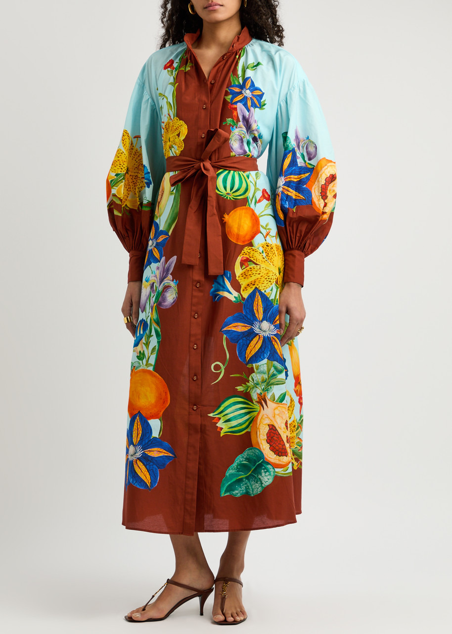 Alemais Dahlia Printed Cotton-blend Midi Shirt Dress - 4