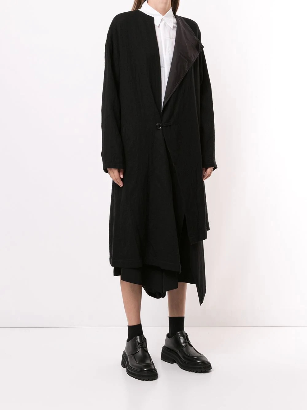 asymmetrical wool coat - 3