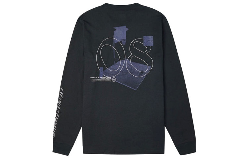 Converse Converse Distorted Court Long Sleeve T-Shirt 'Black' 10021108-A01 outlook