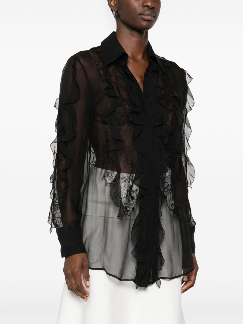 floral-embroidered blouse - 3