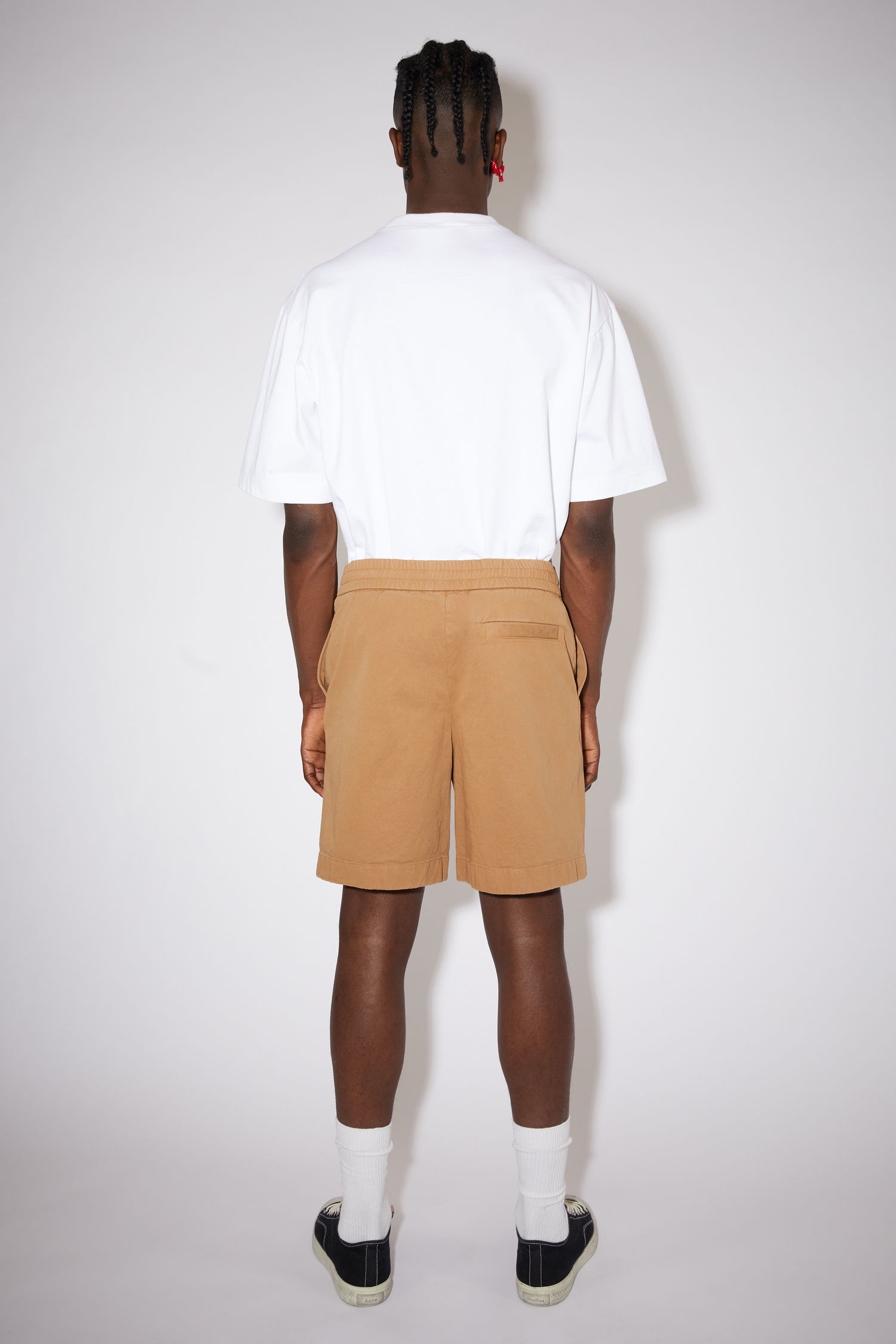 Cotton twill shorts - Camel brown - 3